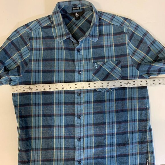 Volcom Men's Gaines Cotton Plaid Flannel Button Up Long Sleeve Shirt Size L - Picture 10 of 12